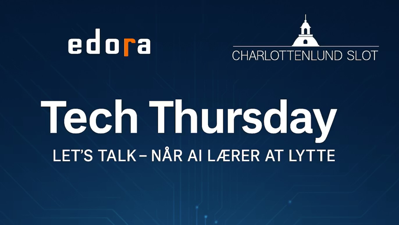 Edora afholdt TechThursday med AI-kunstneren Cecilie Falkenstrøm og AI-tolken Let’s Talk